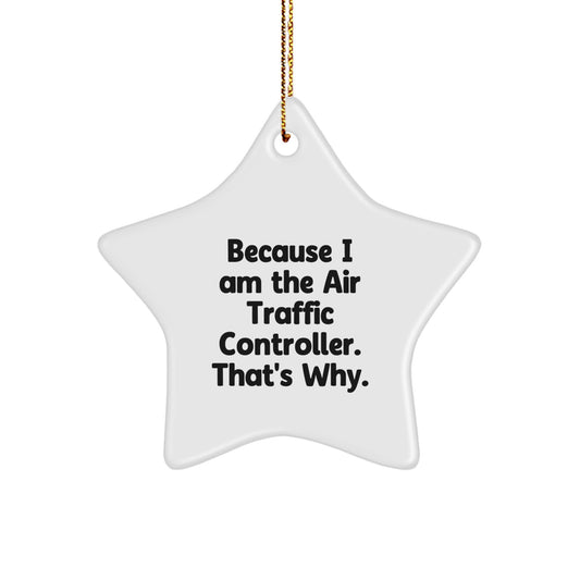 Funny Air Traffic Controller Christmas Star Ornament Gifts from Friends for Men - Image 1