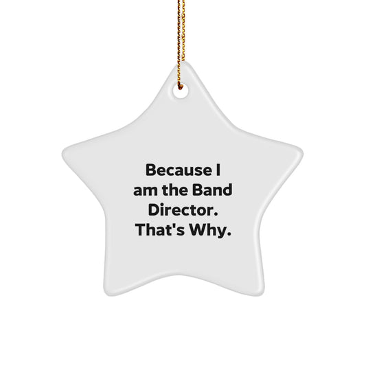 Funny Band Director Quote Star Ornament Gifts for Him from Family at Christmas Unique - Image 1