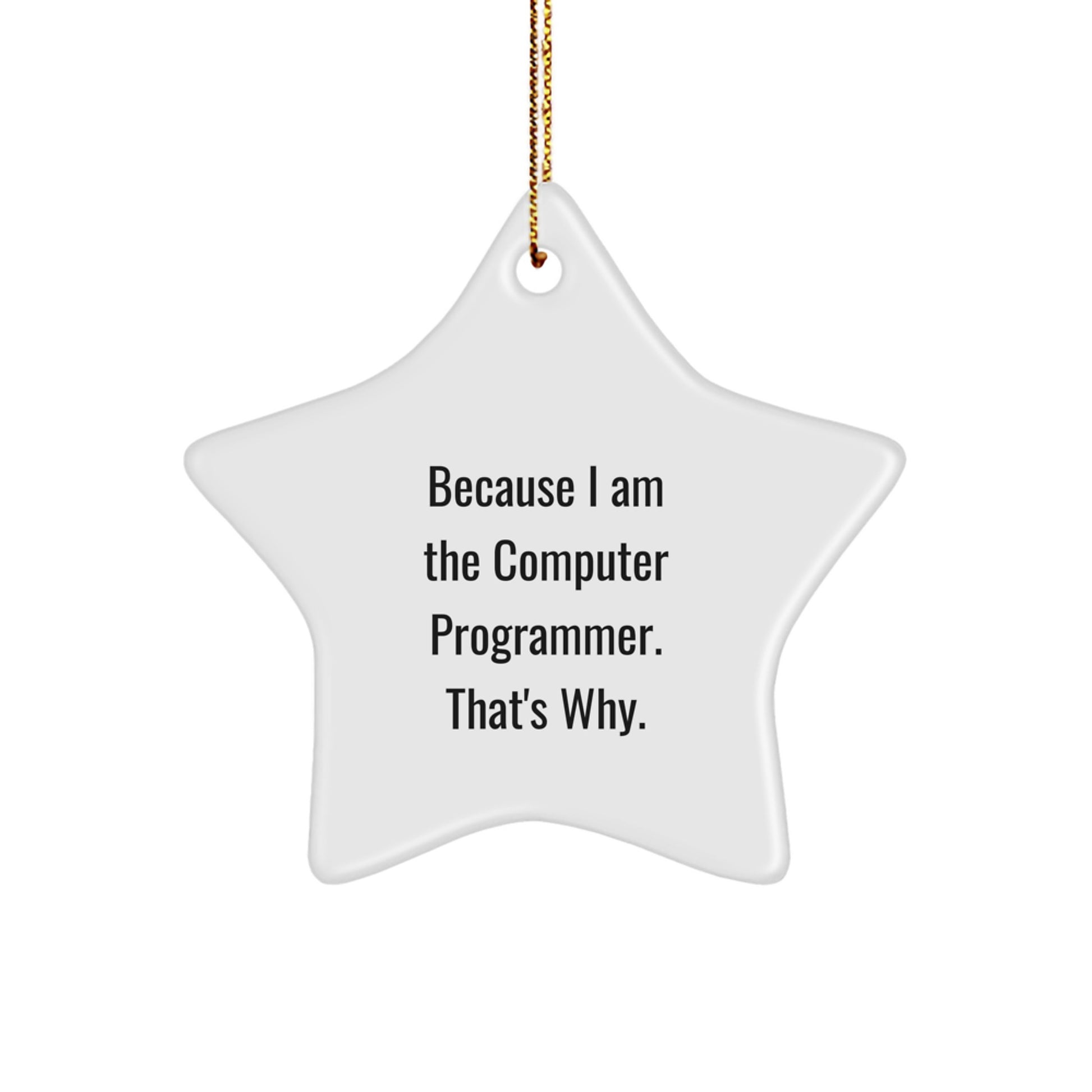 Funny Computer Programmer Gifts from Friends and Family - Star Ornament for Christmas Unique Gifts for Computer Programmer Men Women - Image 1