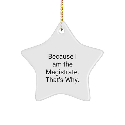Magistrate Star Ornament Funny Quote Christmas Unique Gifts from Men to Magistrates - Image 1