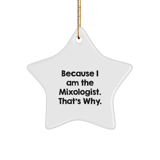 Funny Mixologist Christmas Unique Gifts from Friends - Star Ornament for Women, Men, Coworkers, Family - Image 1