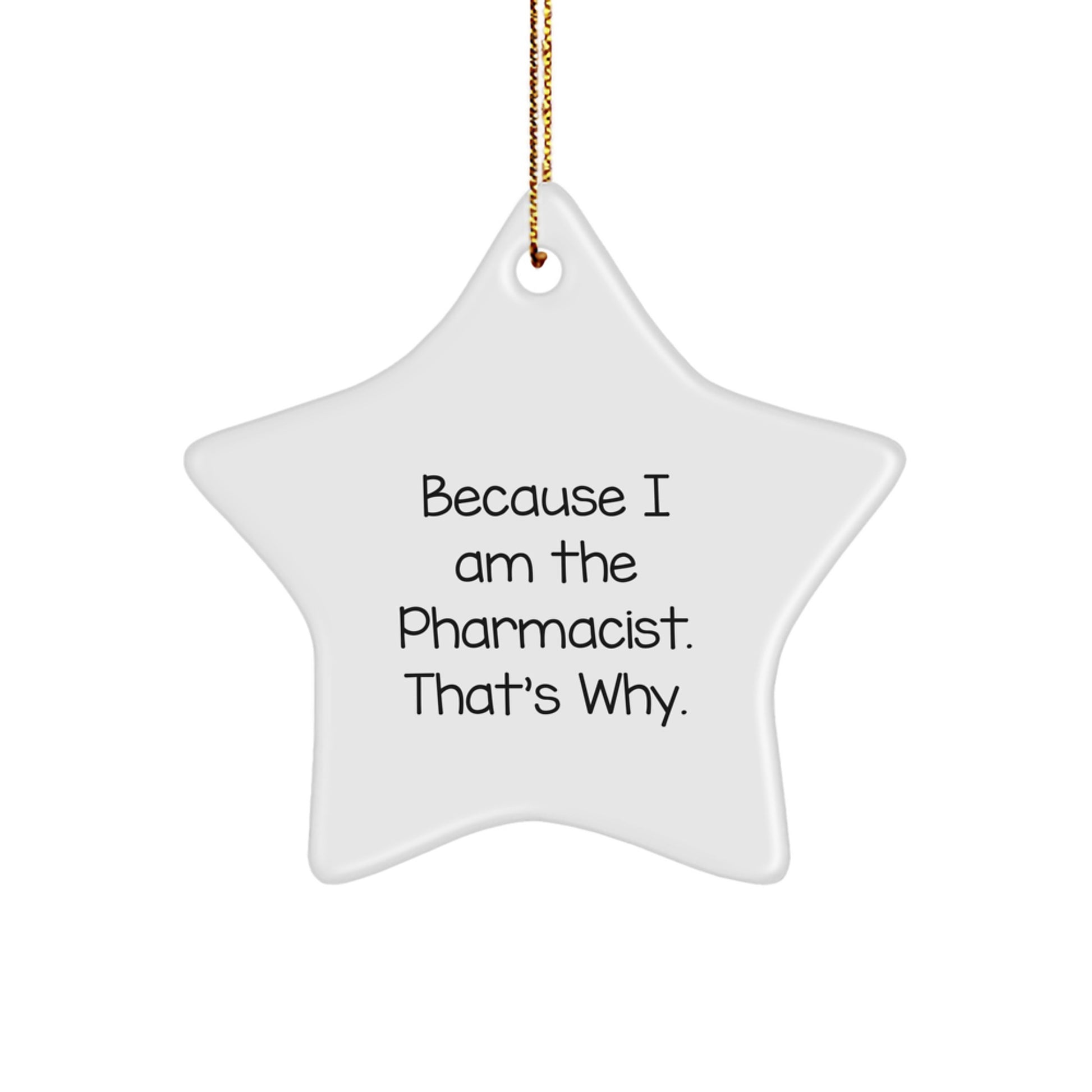 Funny Pharmacist Star Ornament Gifts for Men from Coworkers, Inspirational Star Shape Decorations for Christmas - Image 1