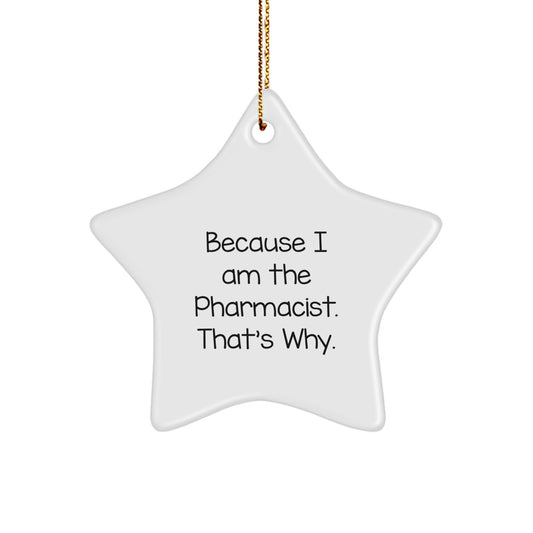 Funny Pharmacist Star Ornament Gifts for Men from Coworkers, Inspirational Star Shape Decorations for Christmas - Image 1