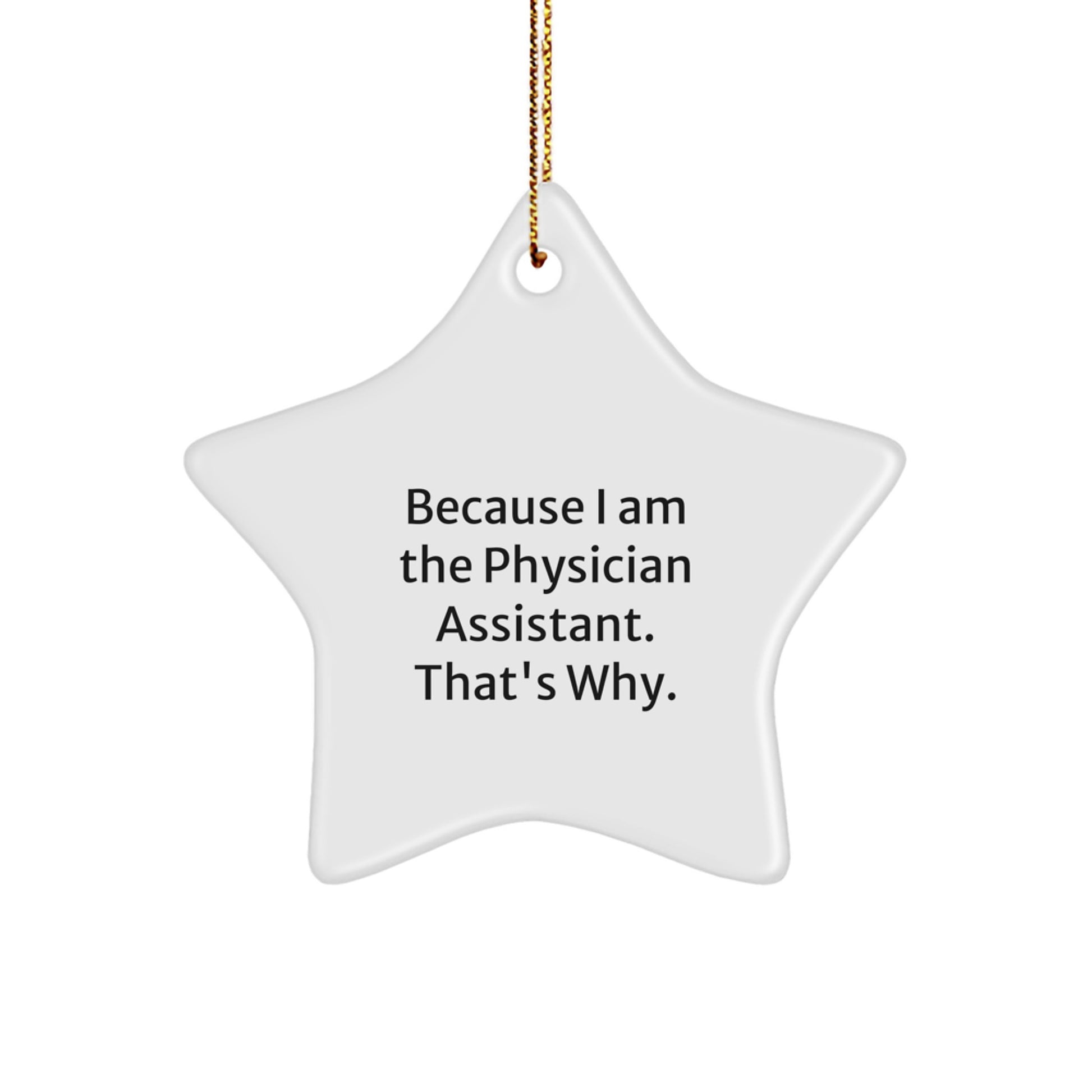 Funny Physician Assistant Christmas Unique Gifts from Friends and Family - Star Ornament Because I Am The Physician Assistant That's Why - Image 1