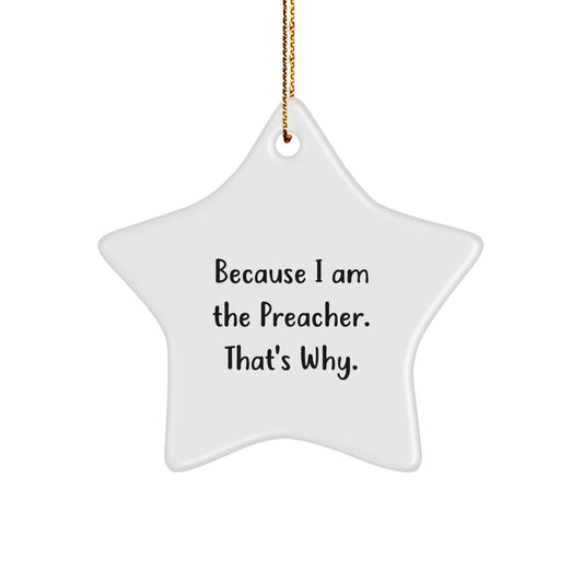 Funny Preacher Gifts from Family for Men Star Ornament Christmas Unique Gifts - Image 1