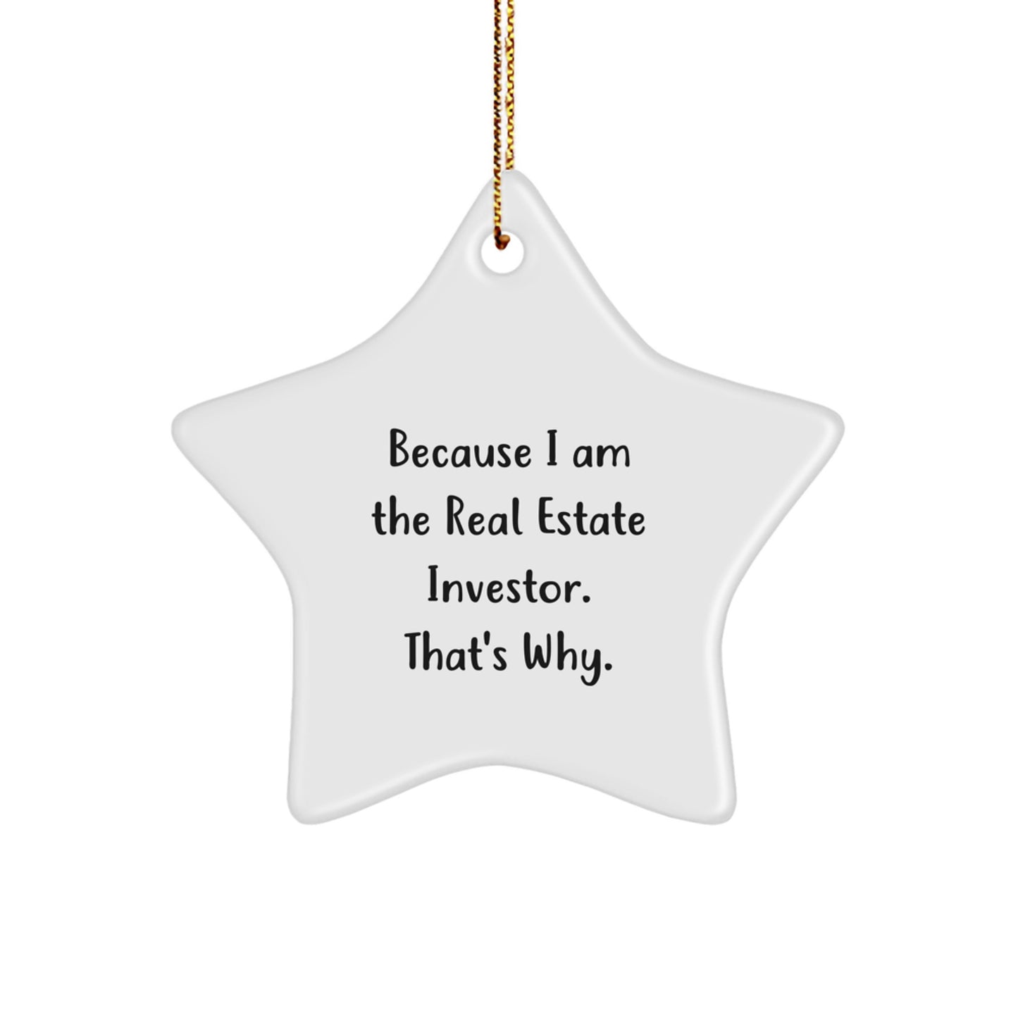 Funny Real Estate Investor Gifts for Men, Star Ornament with Inspirational Quote, Gifts from Friends and Family at Christmas - Image 1