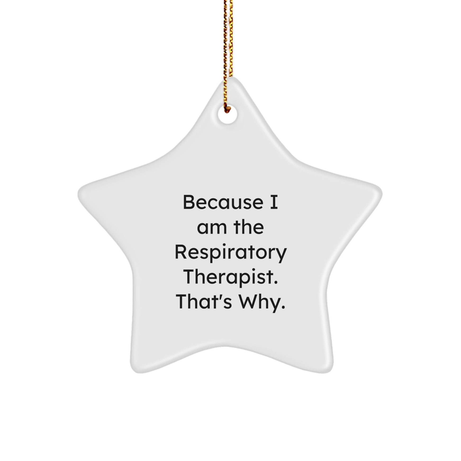 Funny Respiratory Therapist Gifts from Friends, Because I Am The Respiratory Therapist. That's Why. Christmas Ornament for Men Women Family Coworkers - Image 1