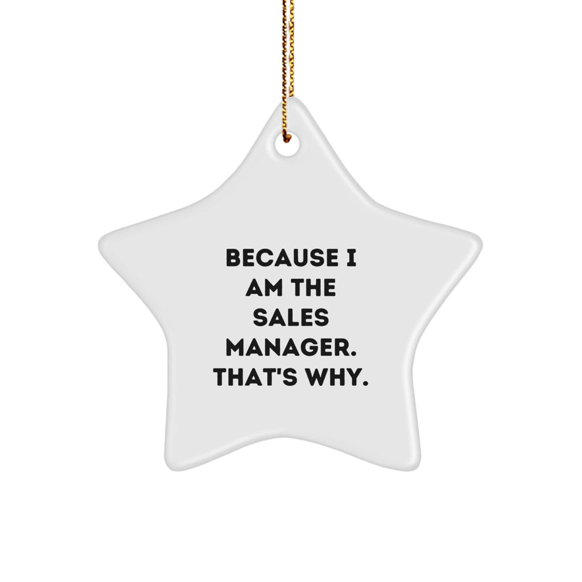 Funny Sales Manager Gifts for Men Star Ornament Because I Am The Sales Manager. That's Why. Gifts from Family or Friends - Image 1