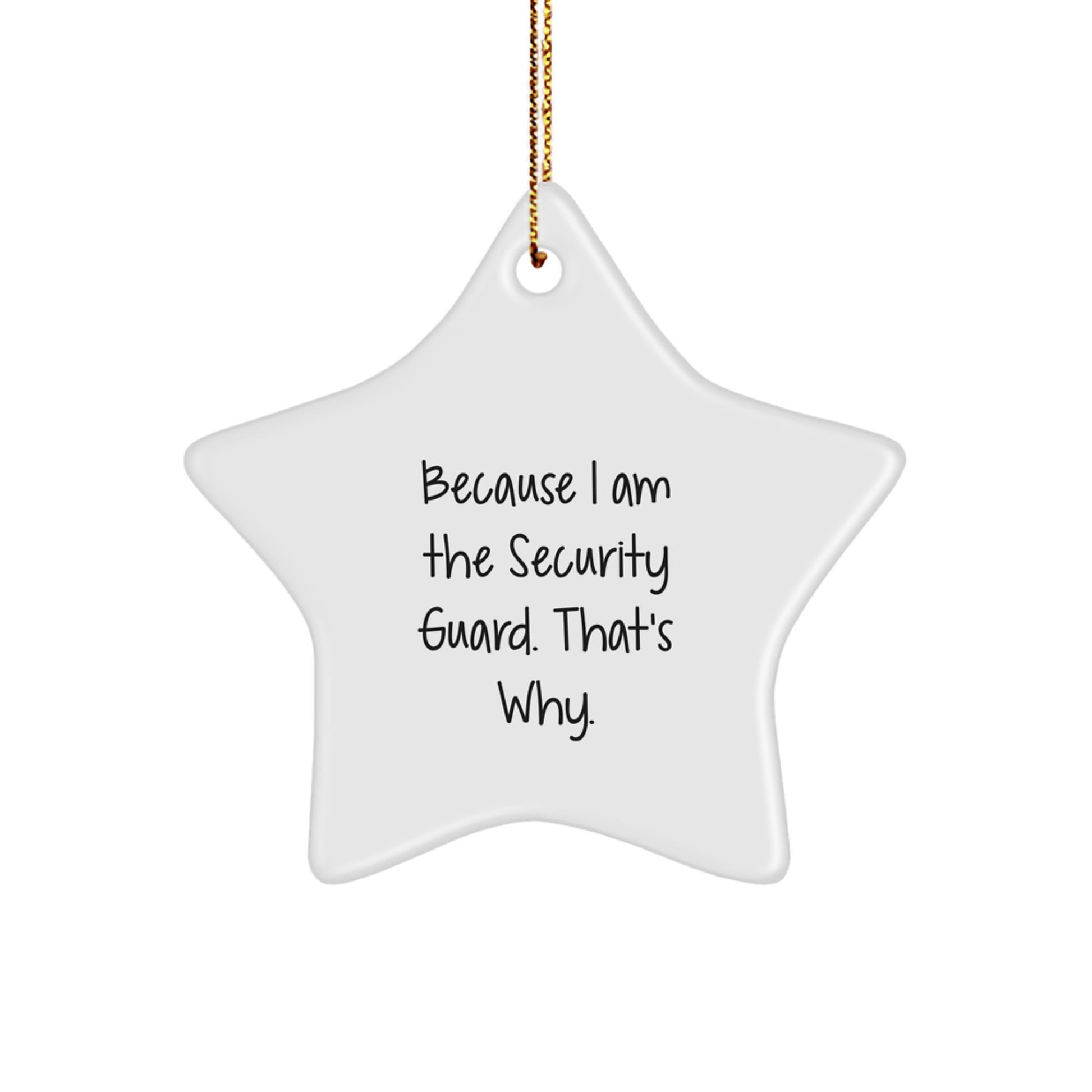 Funny Security Guard Star Ornament Gifts from Friends for Christmas Unique Gifts, Because I Am The Security Guard. That's Why. - Gifts for Security Guard - Image 1