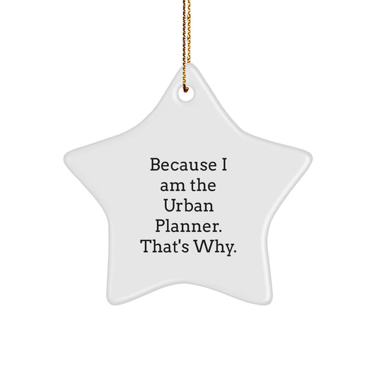 Urban Planner Star Ornament Gifts from Friends, Because I Am The Urban Planner. That's Why., Christmas Unique Gifts for Urban Planners - Image 1