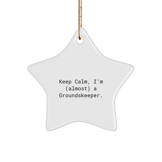 groundskeeper Star Ornament, Funny Keep Calm Gift, Christmas Unique Decorations for Men, Women, Friends, Family - Gifts from groundskeeper Lovers, Perfect for groundskeeper, Funny Star Shaped Decor - Image 1
