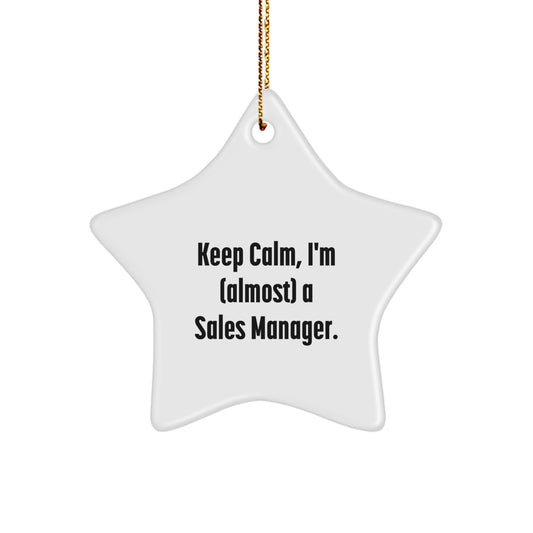 Funny Sales Manager Gifts for Men, Star Ornament, Christmas Unique Gifts from Friends, Coworkers, Family - Image 1