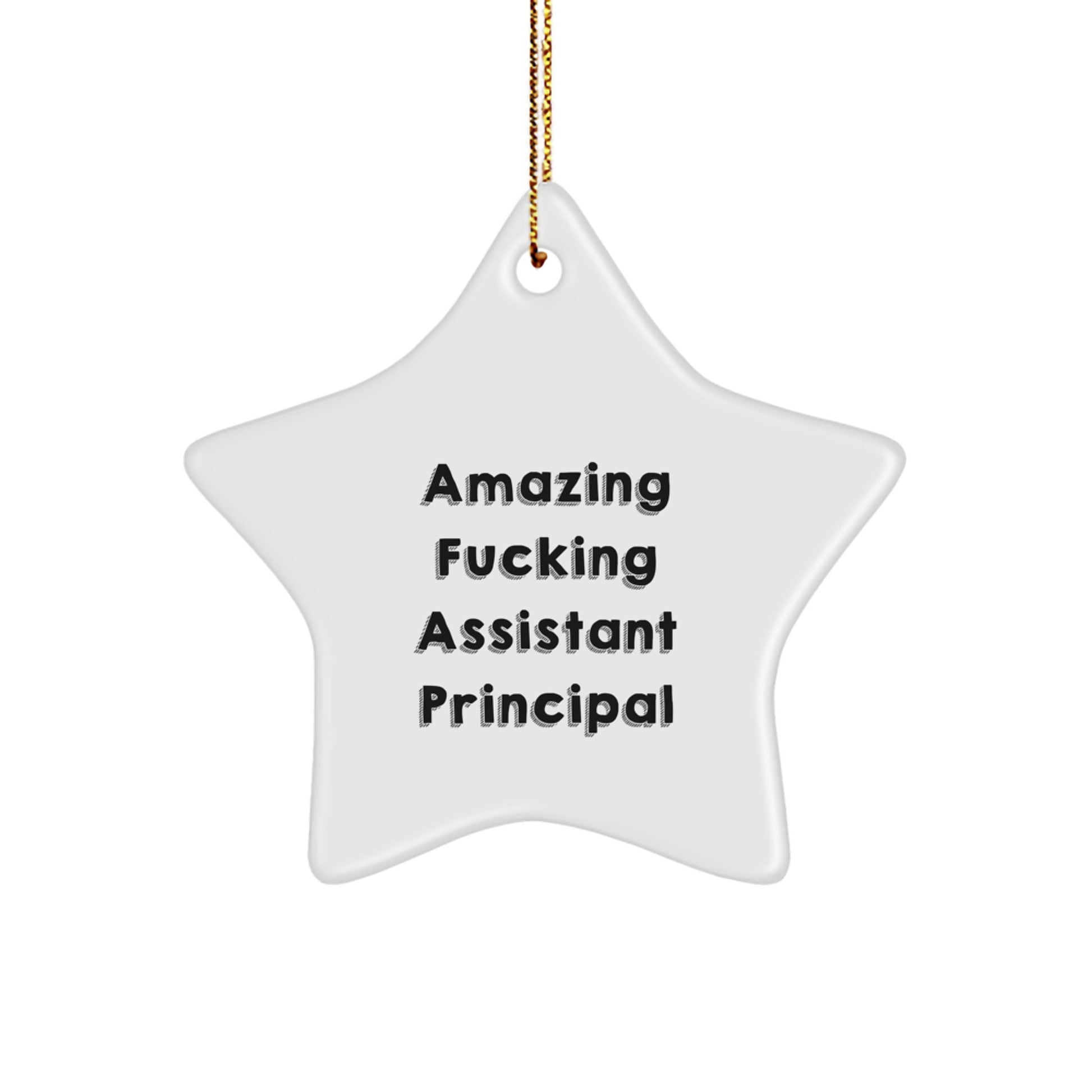 Funny Assistant Principal Gifts from Men for Christmas Unique Star Ornament Inspirational Quotes - Image 1