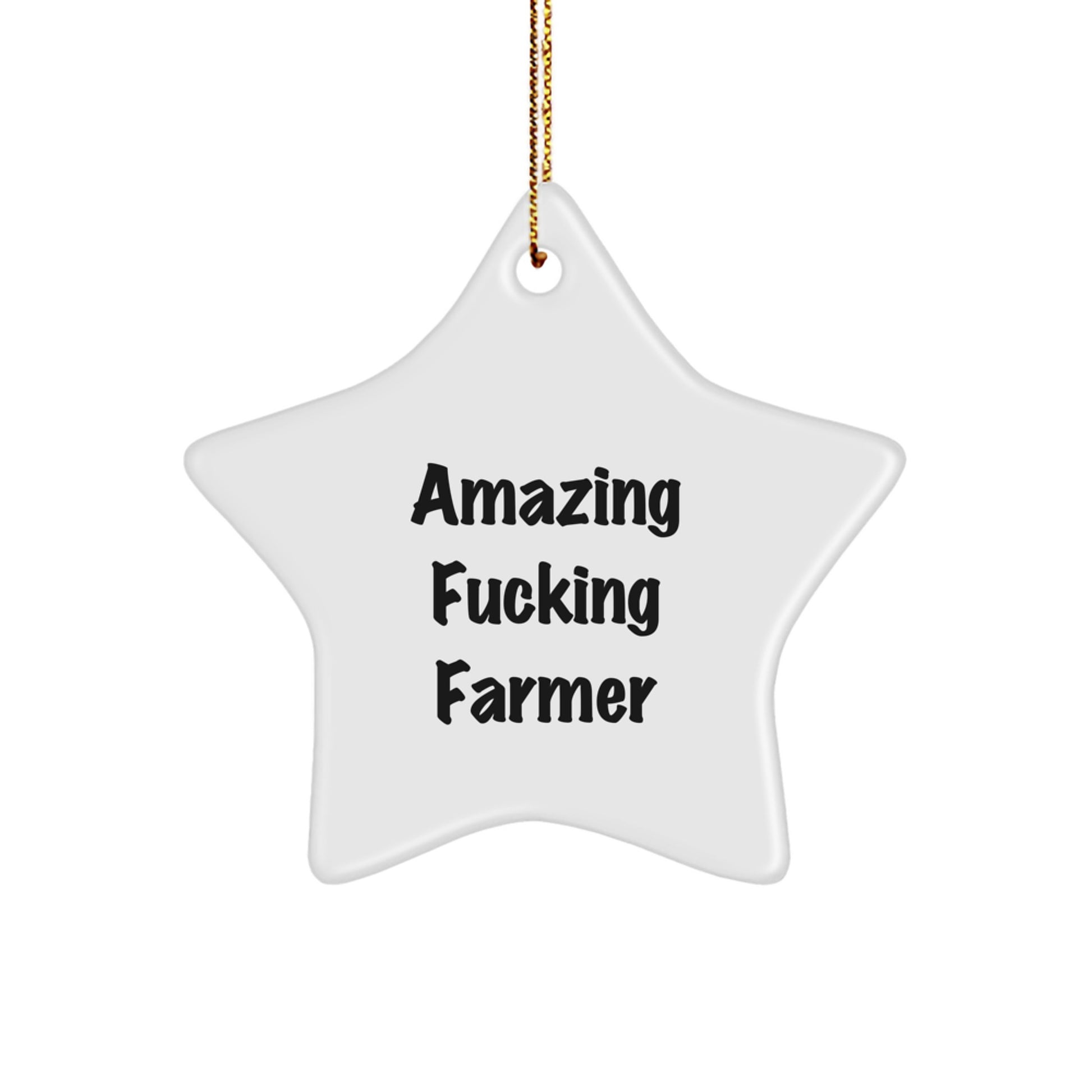 Funny Farmer Star Ornament Gifts from Men to Farmer Friends at Christmas Amazing 'F--king' Farmer Star Decoration - Image 1