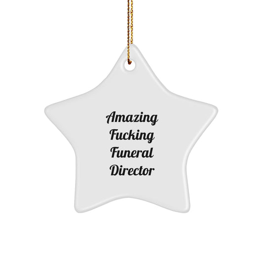 Funny Funeral Director Gifts from Men for Friends Unique Christmas Star Ornaments - Image 1