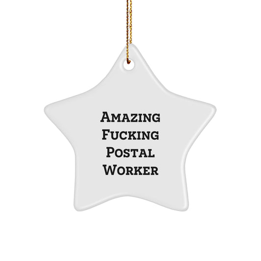 Funny Postal Worker Christmas Star Ornament Gifts from Family Friends for Men Women Coworkers - Image 1