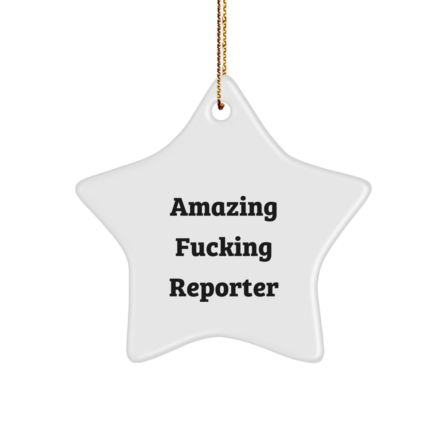 Funny Reporter Star Ornament, Gifts from Friends for Reporter, Men and Women, Christmas Unique Gifts - Image 1
