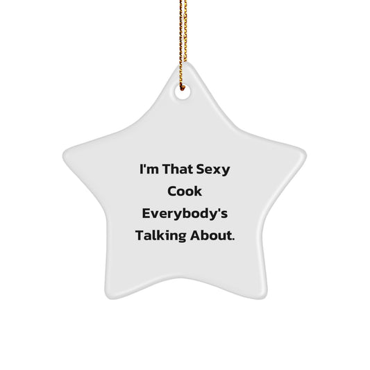 Funny Christmas Unique Gifts from Friends for Cooks - Sexy Cook Star Ornament - Image 1