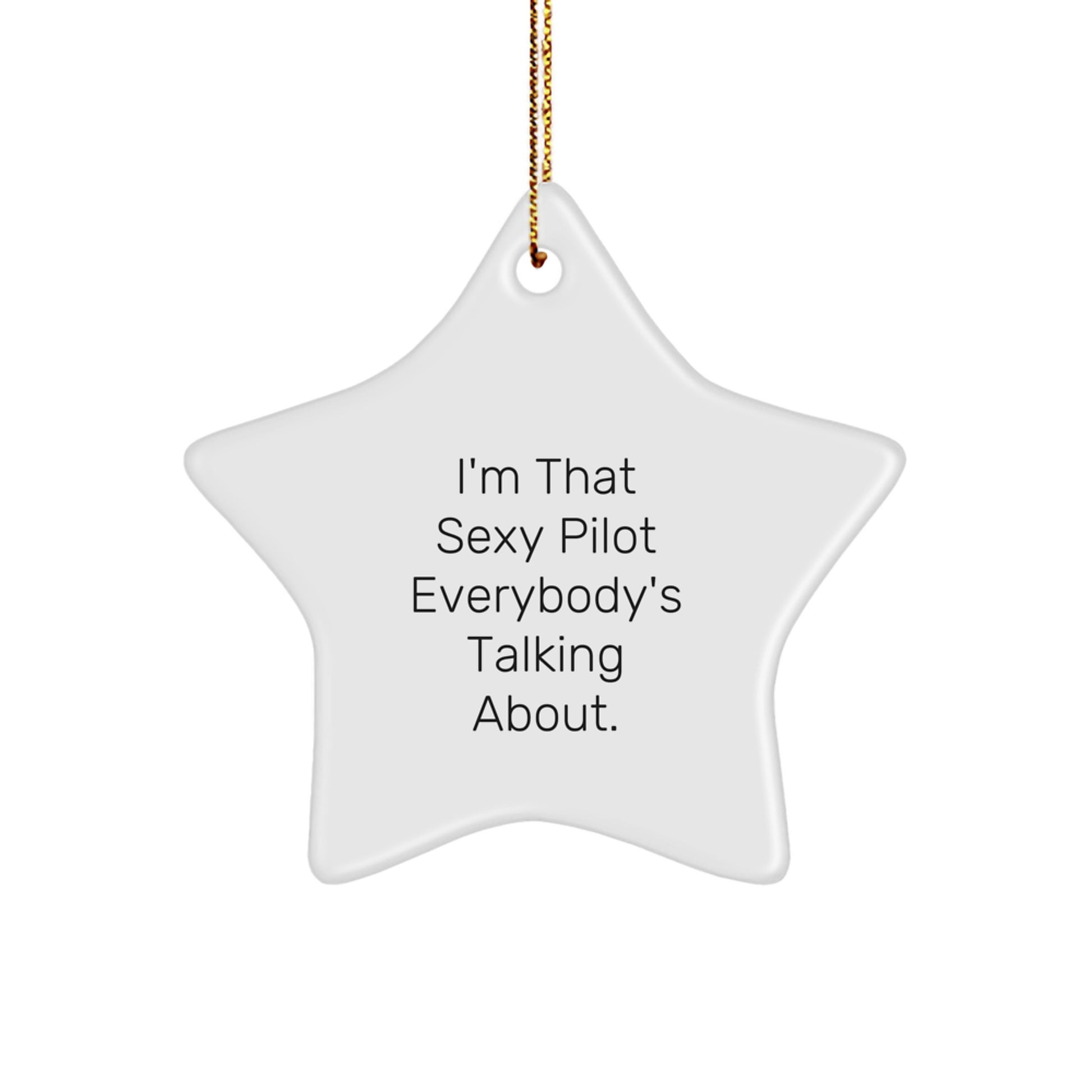 Gifts from Friends for that Sexy Pilot Everybody's Talking About, Christmas Unique Pilot Star Ornament, Star Shaped MDF Pilot Decor - Image 1