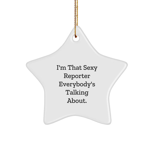 Sexy Reporter Star Ornament, Funny Reporter Christmas Unique Gifts from Friends, Perfect for Reporter Men and Women - Image 1
