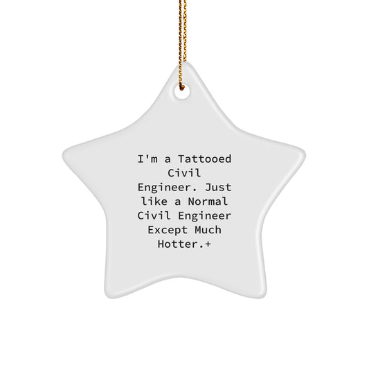 Funny Civil Engineer Gifts from Men for Civil Engineer Christmas Unique Star Ornaments - Image 1