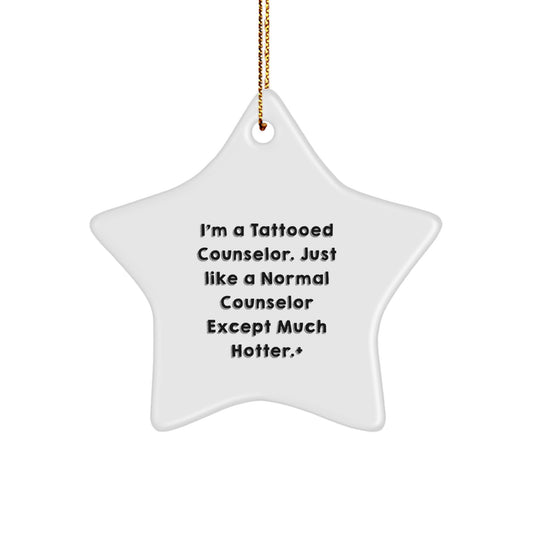Funny Counselor Gifts from Men, Unique Star Ornament for Counselor Friends, Christmas Unique Gifts for Counselor Women - Image 1