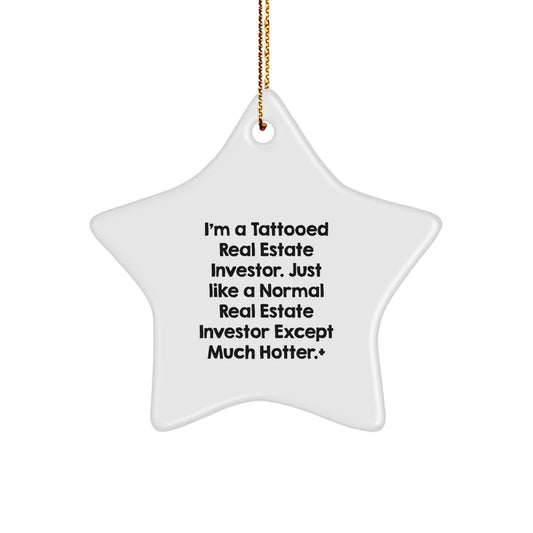 Funny Star Ornament Gifts from Men to Real Estate Investor Friends, Inspirational Quote Decor for Home, Unique Christmas Unique Gifts for Him - Image 1