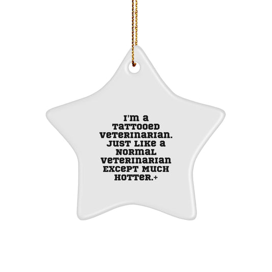 Funny Veterinarian Christmas Unique Gifts, Unique Star Ornament for Men, Gifts from Coworkers to Veterinarian Friends - A Hot Veterinarian - Image 1