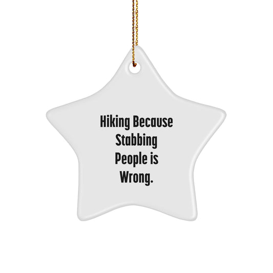 Hiking Star Ornament Funny Gift for Hiking Lovers - Christmas Unique Star Decorations for Home, Funny Star Ornaments, Gifts from Friends, Gifts for Hiking Men, Hiking Star Gift - Image 1