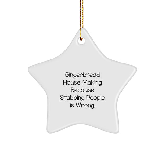 Gingerbread House Making Funny Star Ornament Gifts for Friends from Family - Image 1