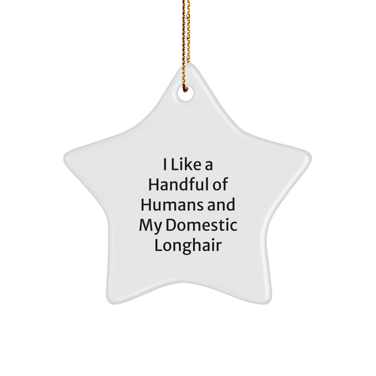 Domestic Longhair Cat Christmas Unique Gifts from Friends Star Ornament I Like A Handful Of Humans And My Domestic Longhair Funny Quotes - Image 1