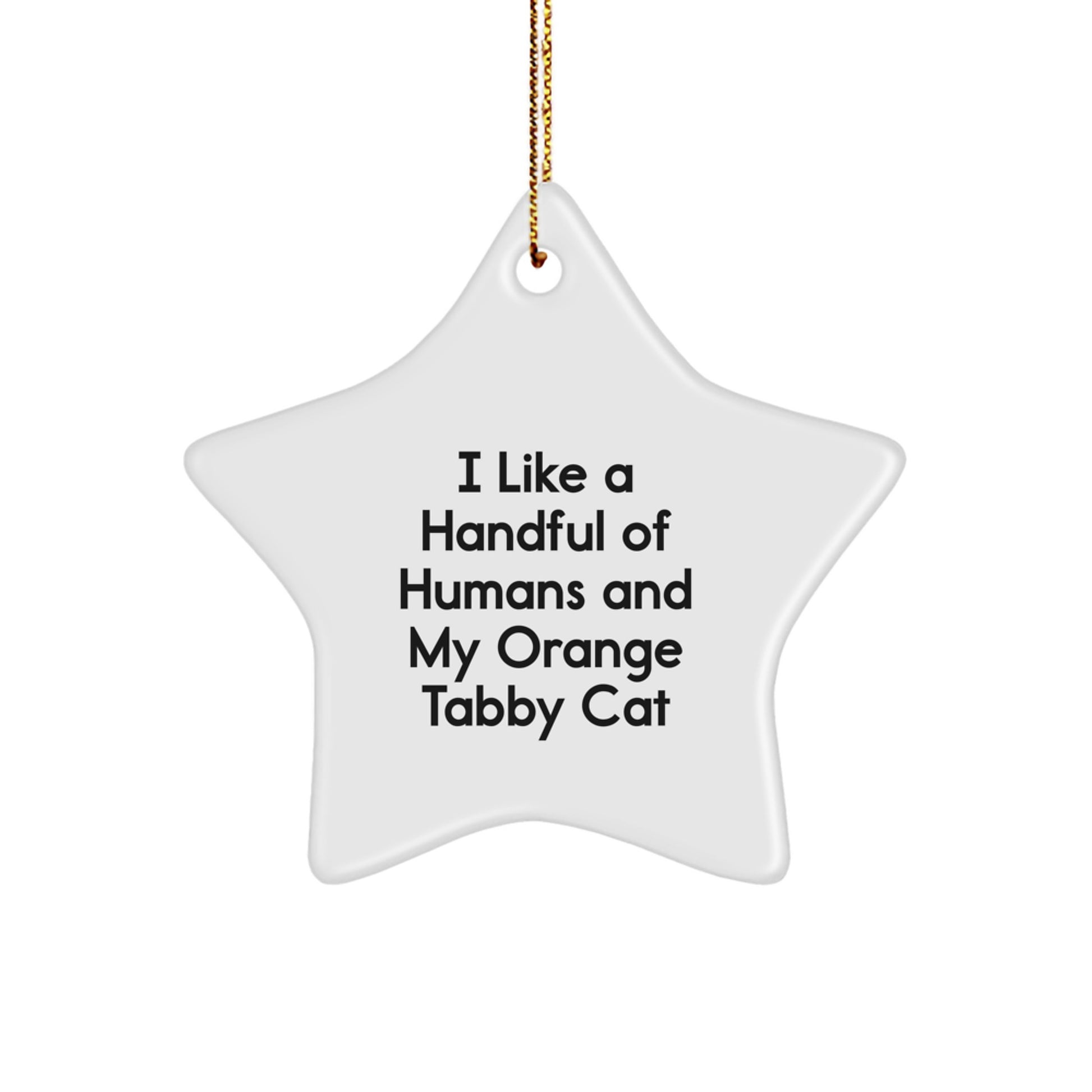 Funny Orange Tabby Cat Christmas Star Ornament Gifts from Men, Women, Friends, or Family for Their Lovable Orange Tabby Cat - Image 1