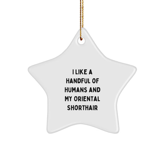 Funny Oriental Shorthair Cat Quotes Star Ornaments, Christmas Unique Gifts for Men Women Friends Family - Image 1