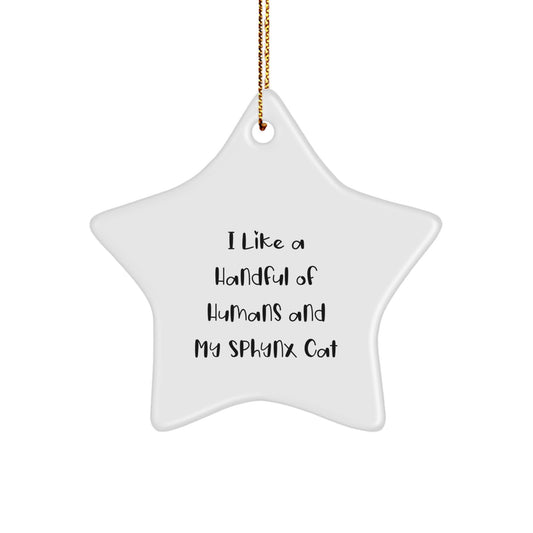 Funny Sphynx Cat Gifts for Christmas - Unique Star Ornament from Men or Women to Sphynx Cat Lovers - Image 1