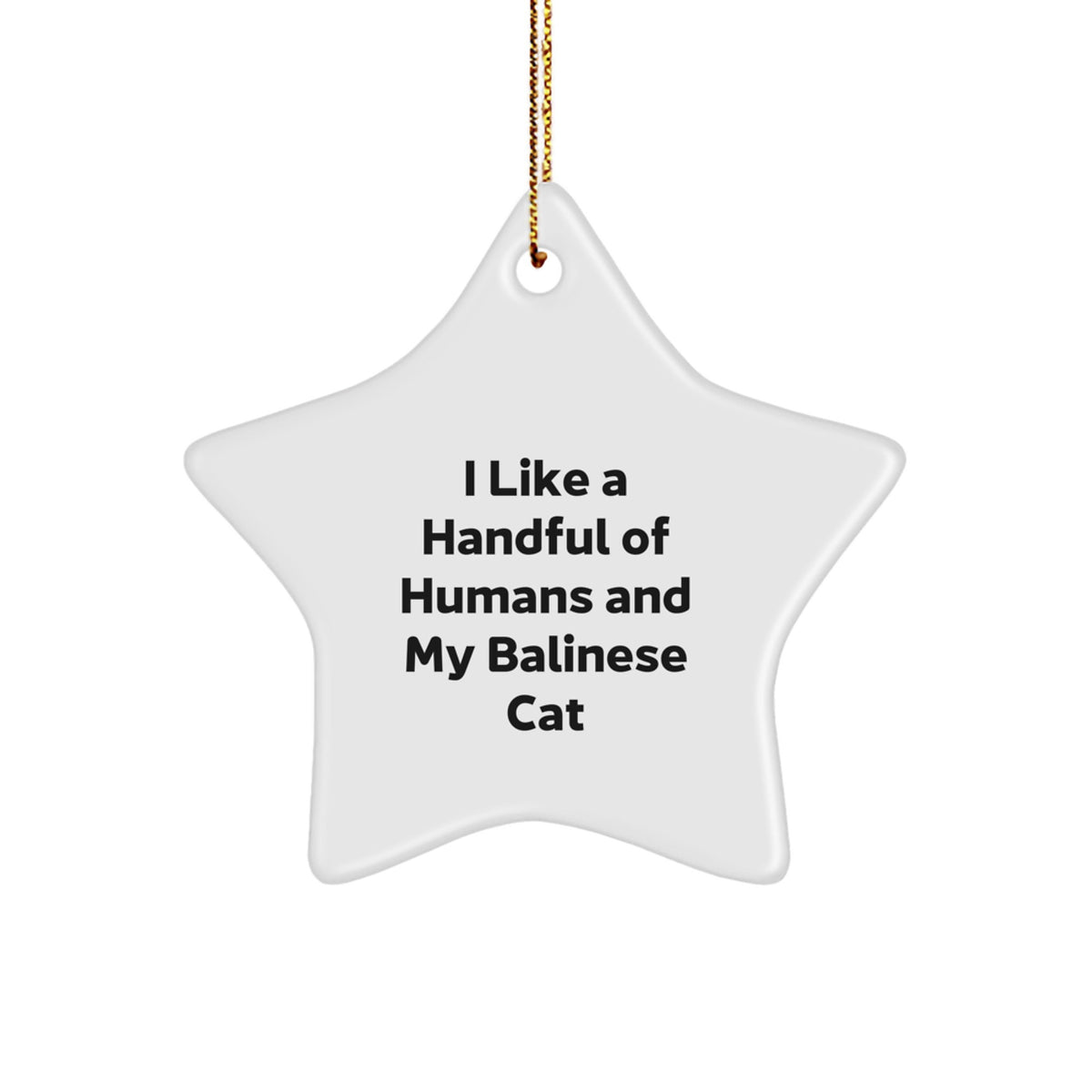 Funny Balinese Cat Star Ornament Gifts from Men for Women Friends Family - I 'Like A Handful Of Humans And My Balinese Cat' Christmas Unique Gifts - Image 1