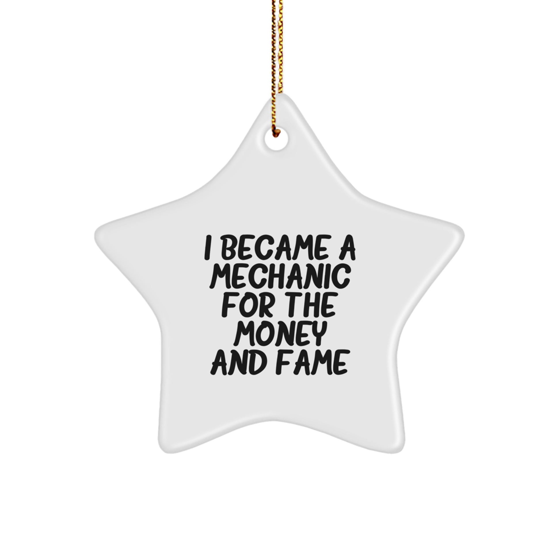 Funny Quote Mechanic Star Ornaments Gifts from Men to Friends for Mechanic Lovers, Cute Christmas Unique Decorations for Mechanic Enthusiasts, Inspirational Mechanic Gifts for Women to Family - Image 1