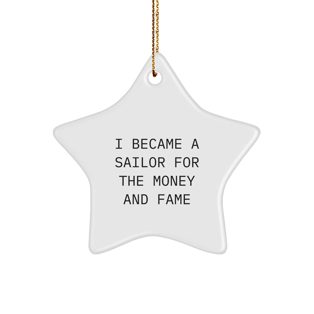 Funny Sailor Gifts from Family for Sailor Friends at Christmas Time - Sailor Star Ornament, Star Shaped, 3.25 inch Tall, Gifts for Men, Unique Christmas Unique Gifts - Image 1