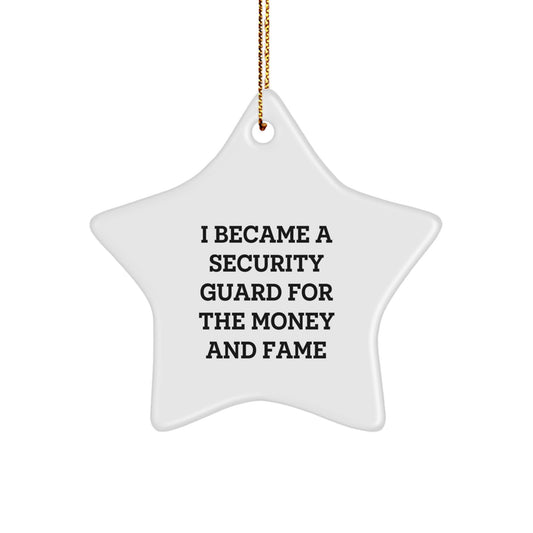 Funny Security Guard Christmas Star Ornaments Gifts from Friends for Security Guard - Image 1