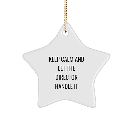 Funny Director Star Ornament Gifts from Friends for Men, Women, Coworkers, Family - 'Keep Calm And Let The Director Handle It' - Image 1