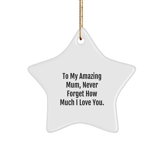 Unique Mum Gifts from Men to Mum, Star Ornament for Mum, Never Forget How Much I Love You. - Image 1