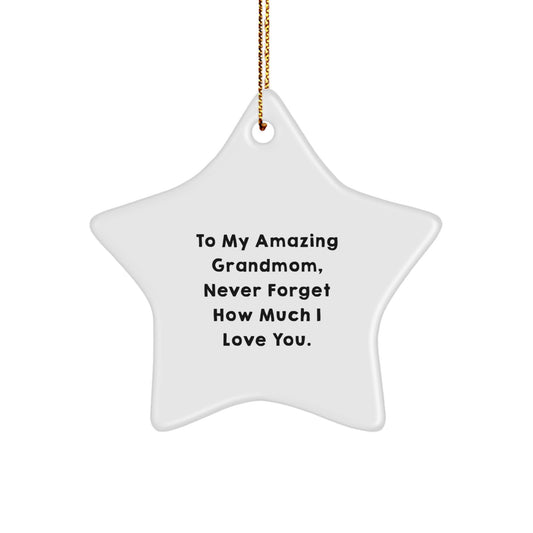 Gifts for Grandmom, To My Amazing Grandmom Star Ornament, Christmas Unique Gifts from Family - Image 1
