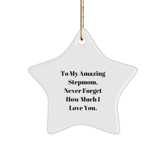 Funny Stepmom Gifts for Christmas - To My Amazing Stepmom, Never Forget How Much I Love You. - Star Ornament for Stepmom from Family Member - Image 1