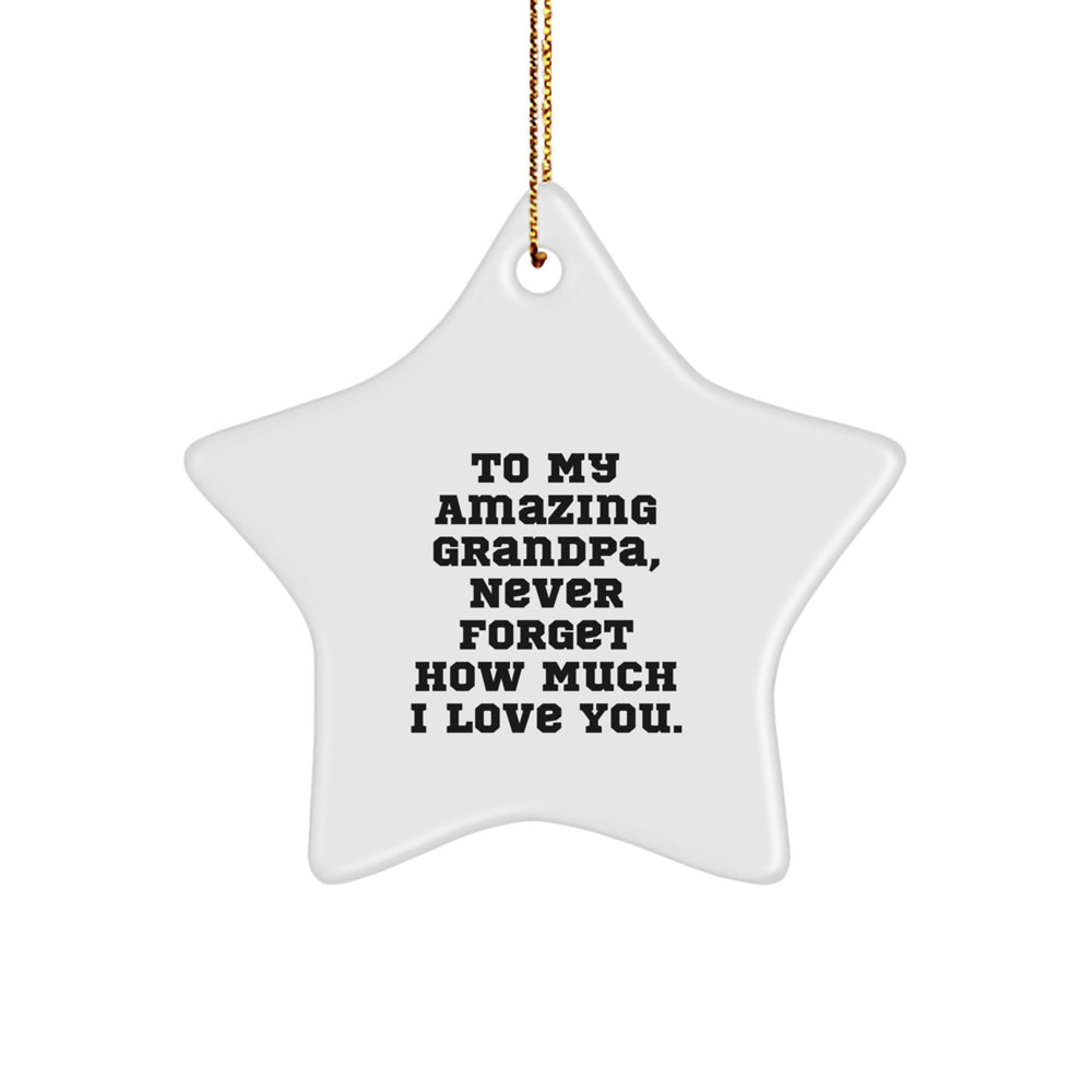 Funny Grandpa Gifts, Star Ornament for Grandpa, To My Amazing Grandpa - Christmas Unique Gifts from Family to Grandpa - Image 1