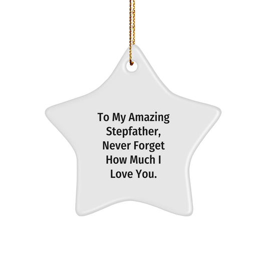 Gifts from Family to Stepfather, Amazing Stepfather Star Ornament, To My Amazing Stepfather Never Forget How Much I Love You Christmas Unique Gifts - Image 1