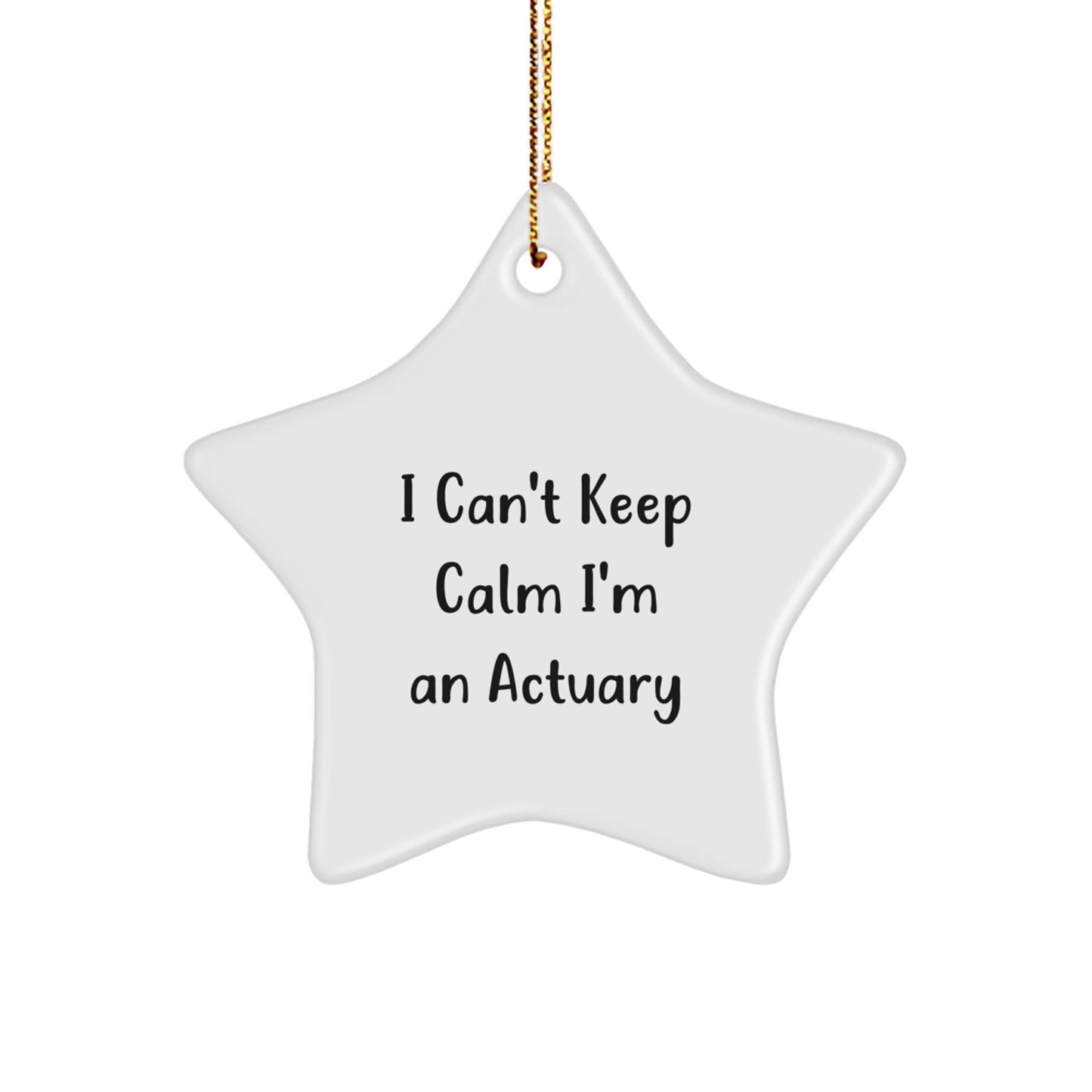 Funny Actuary Gifts from Friends, I Can't Keep Calm I'm An Actuary Star Ornament, Unique Christmas Unique Gifts for Actuary Men - Image 1
