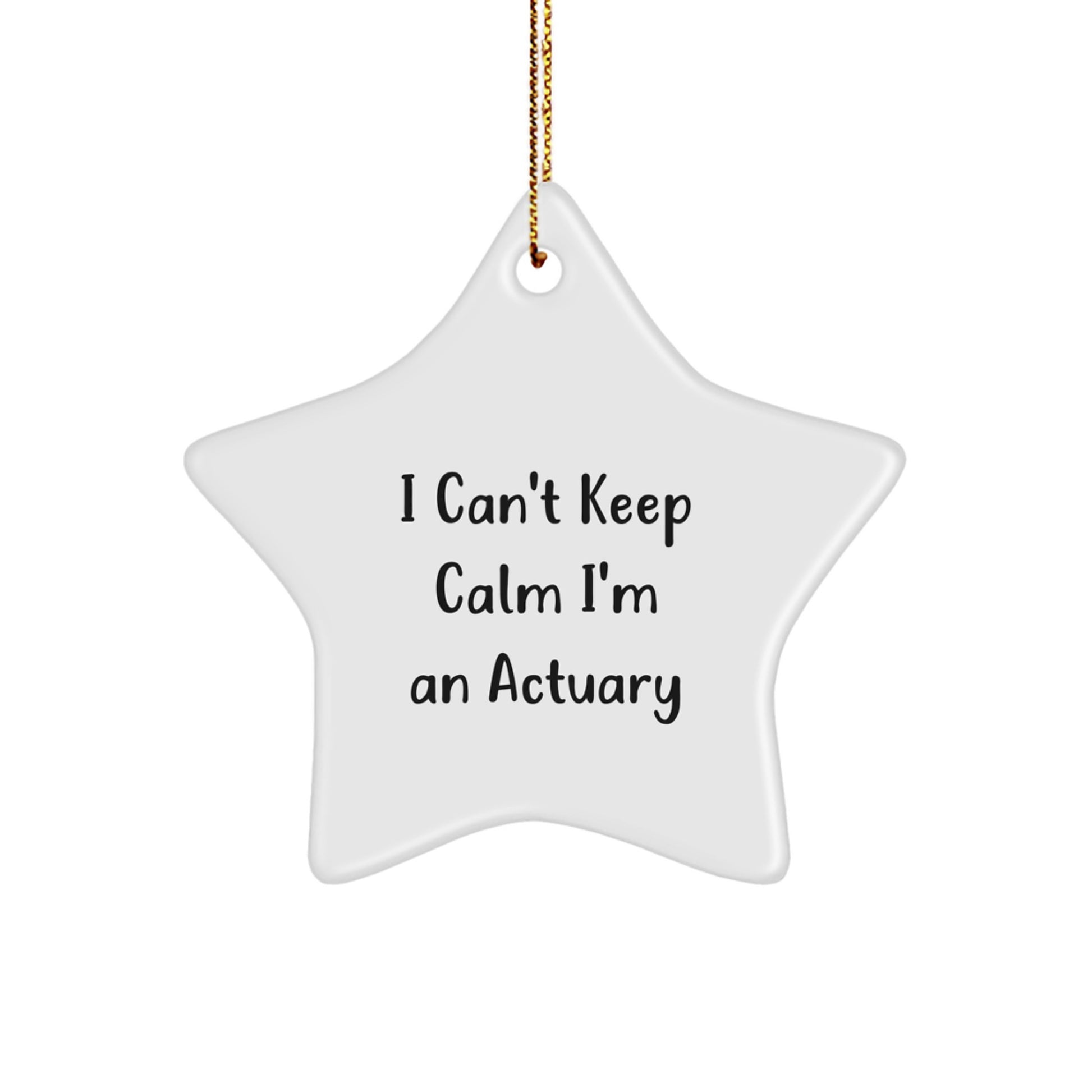 Funny Actuary Gifts from Friends, I Can't Keep Calm I'm An Actuary Star Ornament, Unique Christmas Unique Gifts for Actuary Men - Image 1