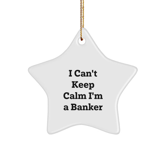 Funny I'm A Banker Star Ornament, Unique Gifts for Bankers from Coworkers, Cute Christmas Decoration - Image 1