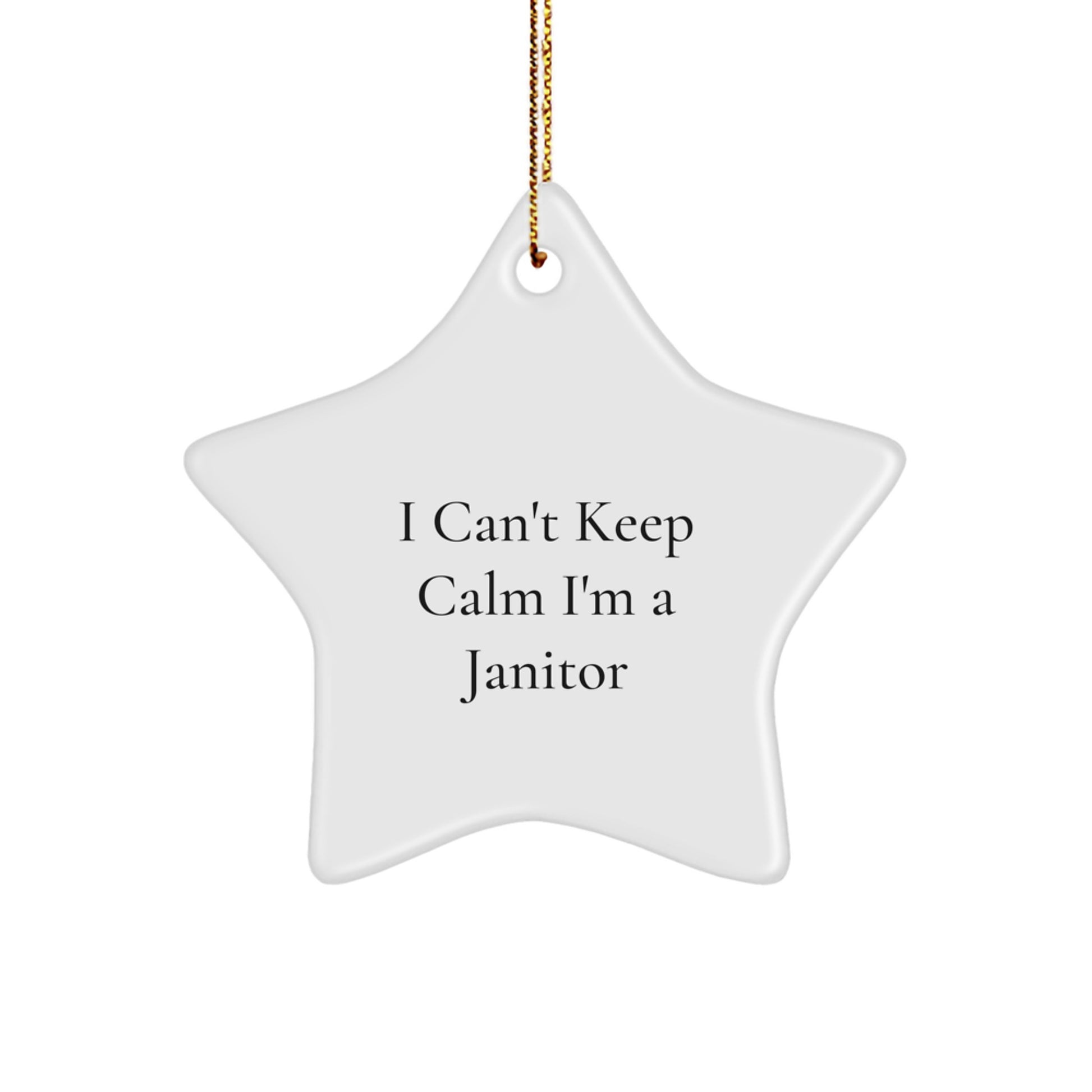 Funny Janitor Gifts for Him, I Can't Keep Calm Janitor Star Ornament, Perfect Christmas Unique Gifts from Men - Image 1