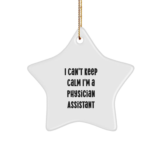 Funny Physician Assistant Star Ornament Gifts from Friends for Christmas Decorations 'I Can't Keep Calm I'm A Physician Assistant' - Image 1
