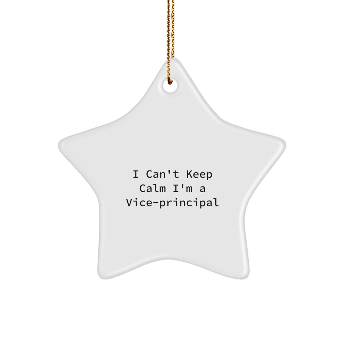 Funny Vice-principal Gifts for Men - 'I Can't Keep Calm I'm A Vice-principal' Christmas Unique Star Ornament, Gifts from Men to Vice-principal - Image 1